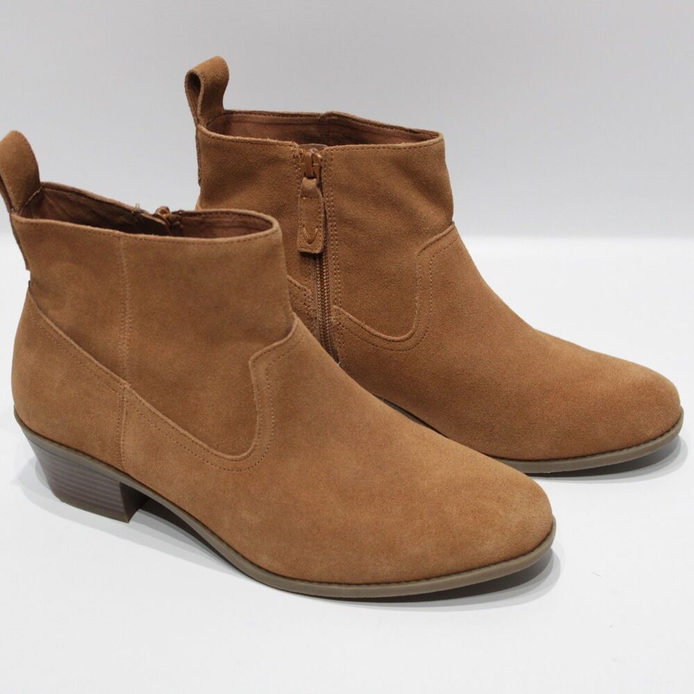 Vionic Vera Brown Suede Western Ankle Boots Booties Arch Support Women Size 10 - Picture 2 of 13